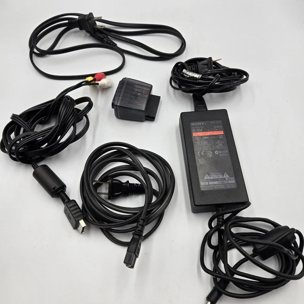 OEM Sony Playstation 2 PS2 Slim SCPH-70100 AC Adapter Power Supply AV Cable Read
